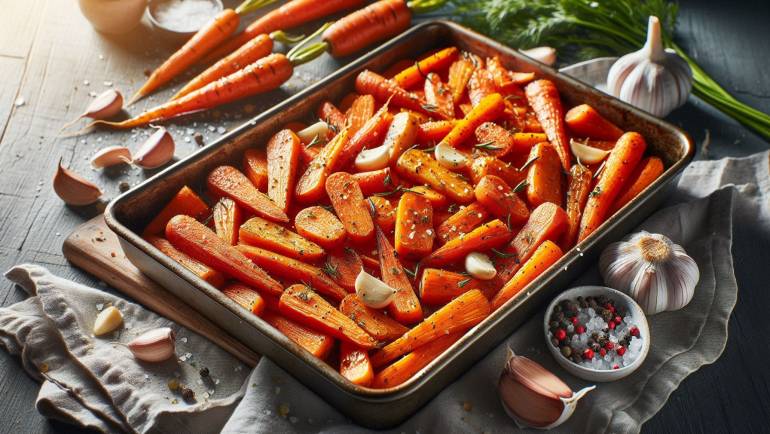 Oven Baked Carrots with Chai Tea Honey