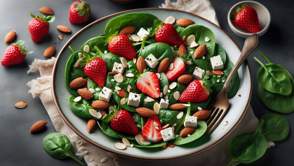 Spinach Salad with Strawberry Honey Dressing
