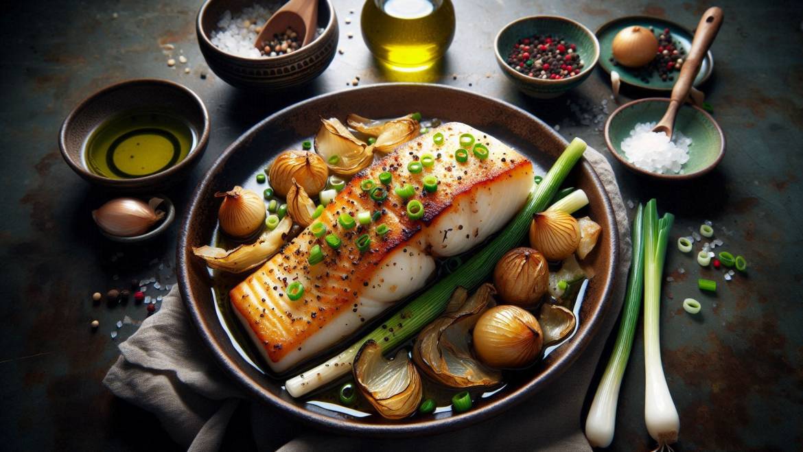 White Fish with Scallion Grapeseed Oil