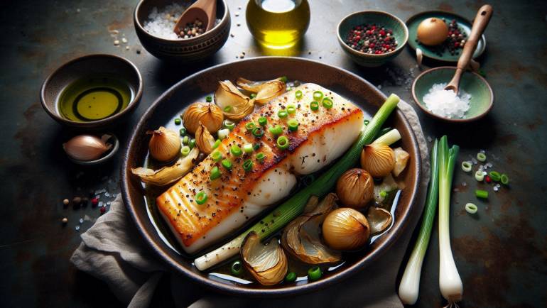 White Fish with Scallion Grapeseed Oil